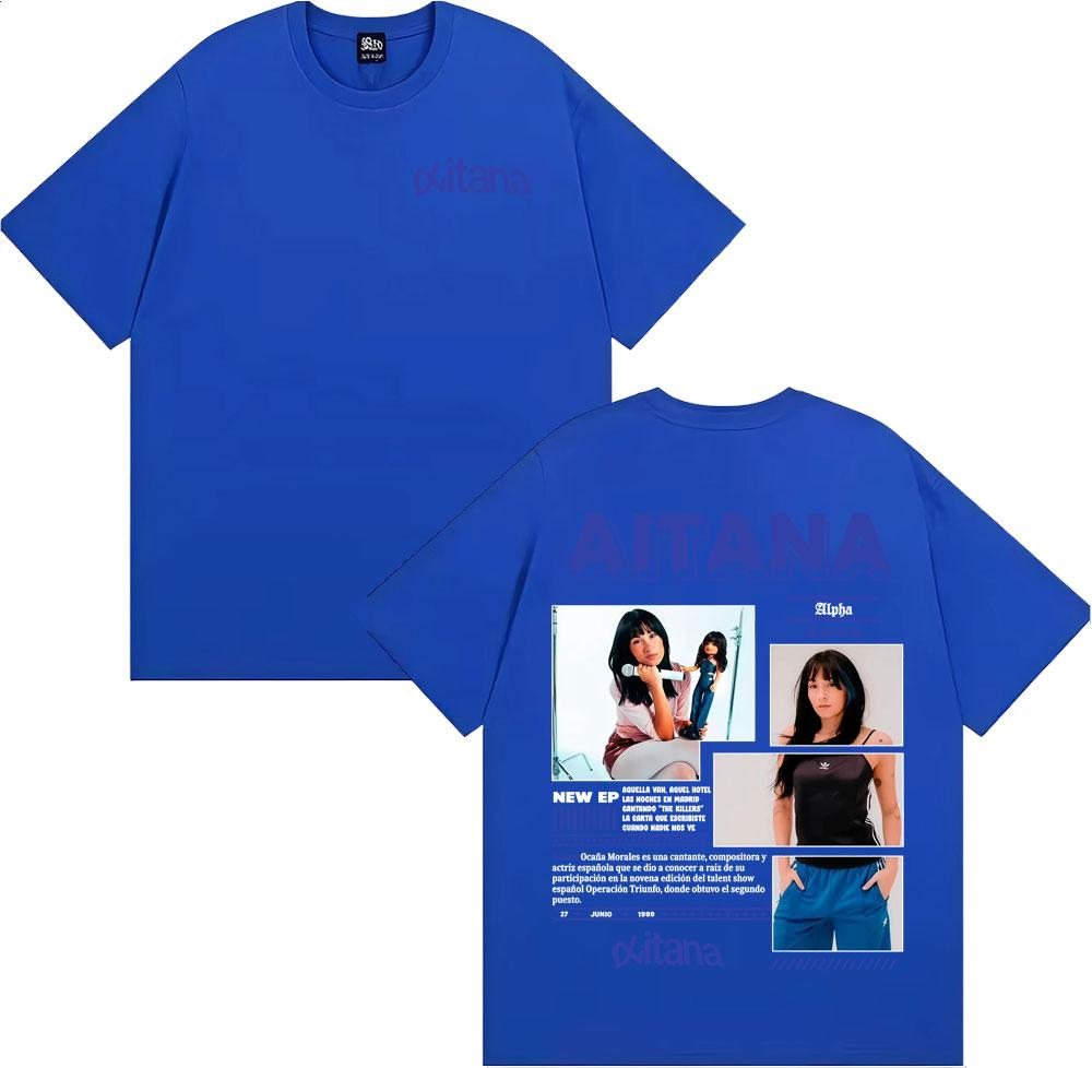 Aitana Cuarto Azul World Tour 2026 Graphic Tshirts Men Women Clothing Fashion Aesthetic Tshirt High Quality Oversized T Shirts