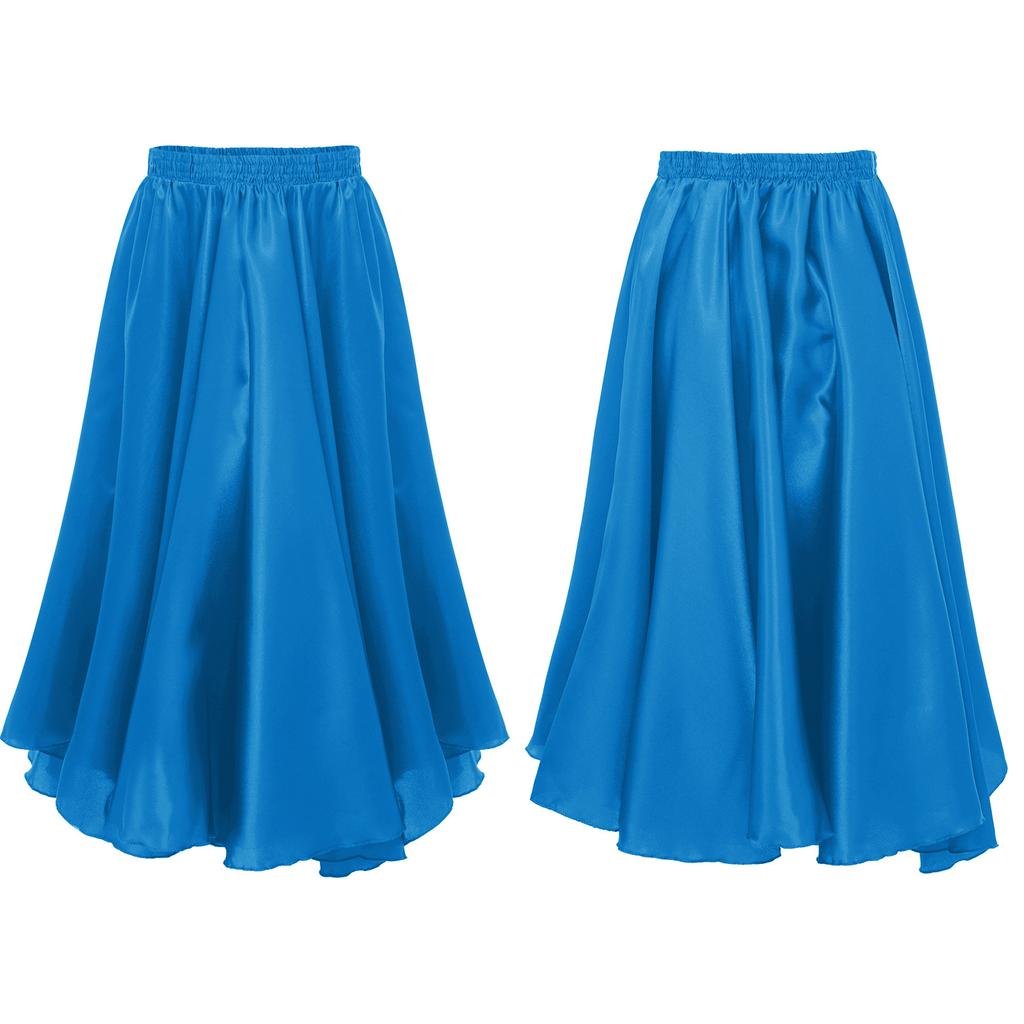 Kids Girls Stylish Dance Clothing Elastic Waistband Large Swing Loose Half-length Skirt
