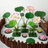 Искусственные стебли и листья лотоса: Декоративные элементы для пруда в китайском стиле