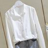 Cotton Linen Shirt Women's Spring Outfit Loose Korean Version Long Sleeved Harajuku Shirt Top Design Niche Sense