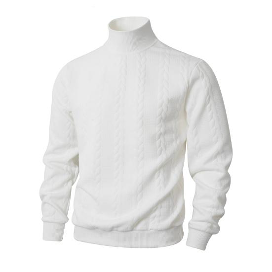 Men Turtleneck Sweater Twisted Knitted Pullover Sweater Casual Solid Color Base Layer Top for Street Work Dating Daily Wear