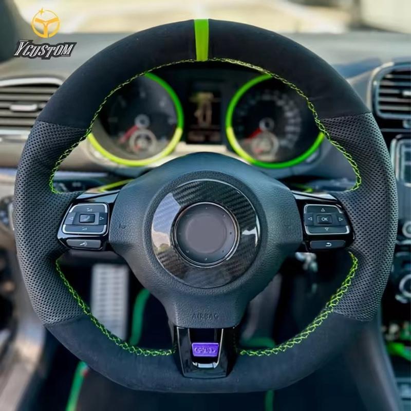 Чехол на руль автомобиля своими руками Черная замша Для Volkswagen Golf 6 GTI MK6 VW Polo GTI Scirocco R Passat CC R-Line 2010