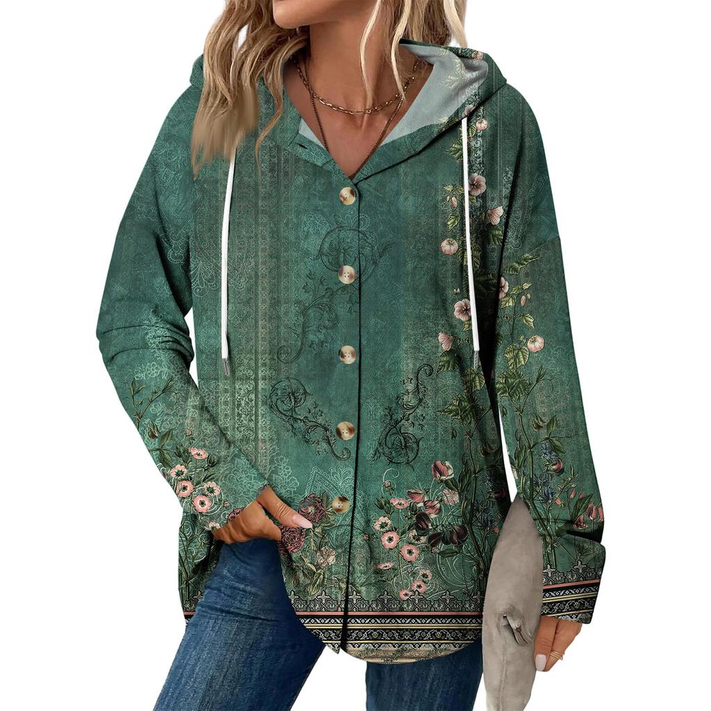 Женское модное повседневное пальто реглан с длинным рукавом и кулиской, винтажное пальто с капюшоном на пуговицах