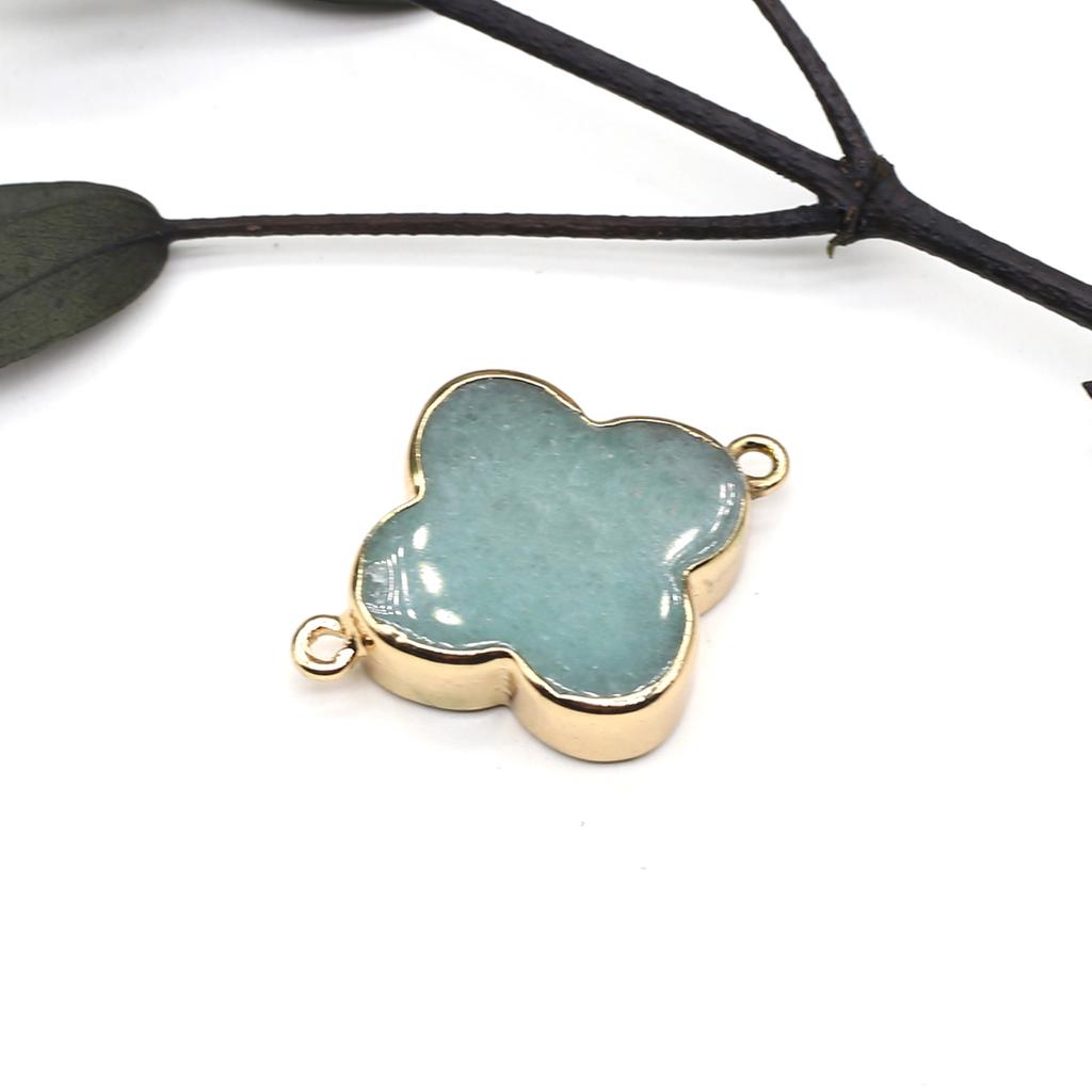 Necklace Connector Natural Stone Lapis Lazuli/Labradorite Quadrangle Connector For Jewelry Making DIY Necklace Bracelet Accessor