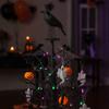 Terrifying Straw Doll Ornament Flexible Spring Base Halloween Raven Desk Doll  Ghost Festival
