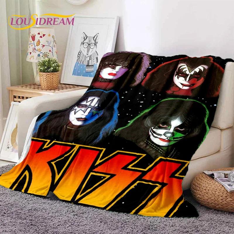 Kiss Rock Heavy Metal Band Gene Paul Soft Flannel Blanket for Bed Bedroom Sofa Picnic,Throw Blanket for Outdoor Leisure Nap Gift