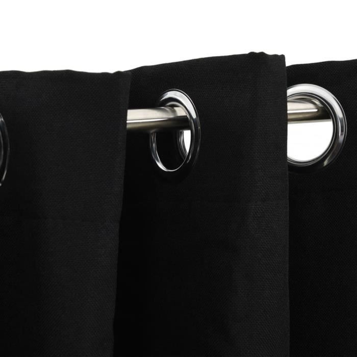 VidaXL Blackout Curtains Linen Look with Eyelets 2 Pcs Black 140x245cm