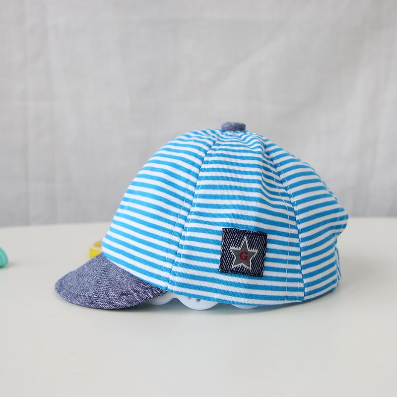 Летняя хлопковая детская шапка, милая повседневная полосатая шапочка для мальчика, мягкая козырек, детские солнцезащитные шапки для девочек