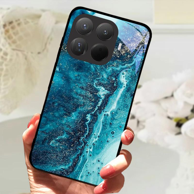 Чехол для Xiaomi 15T Pro Модный Закаленное Стекло Задняя Крышка Телефона Для Xiaomi 15TPro 15 T Xiaomi15T Защитный Чехол Fundas Coque