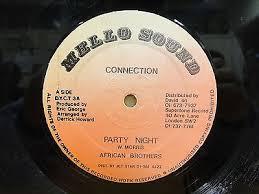 12-дюймовая пластинка AFRICAN BROTHERS / PUDDY ROOTS - Party Night / Went Down Town DYCT3 Mello Sound Con UK Reggae, Ska & Dub Б/у