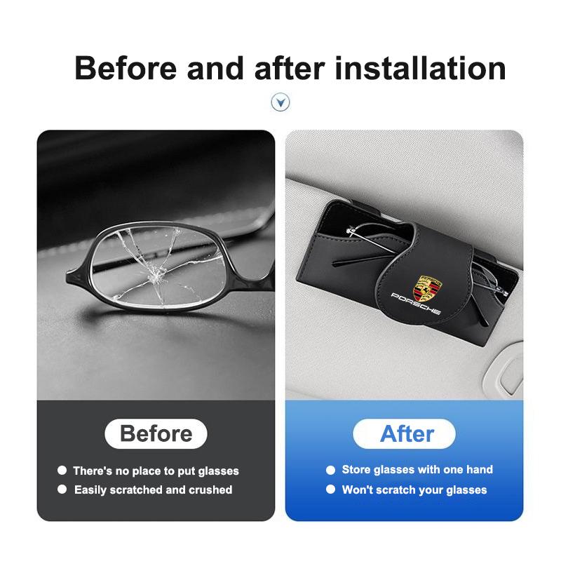 Автомобильный солнцезащитный козырек Клипса для очков Многофункциональный чехол Держатель для очков Для Porsche 911 Cayenne Panamera Macan Boxster Carrera-GT 928 944