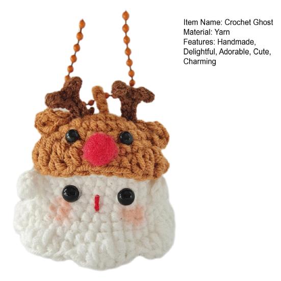 Хэллоуин Крючком Призрак Орнамент Милый Ручной Работы Вязаный Лягушка/Кот/Паук/Клубника Призрак Подвесное Украшение для Зеркала Заднего Вида Автомобиля