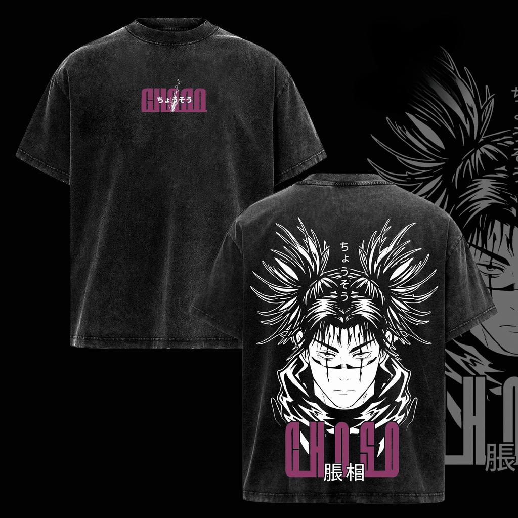Футболка Choso Jujutsu Kaisen с принтом аниме для мужчин Harajuku Стиранная оверсайз футболка Повседневные хлопковые футболки Топы