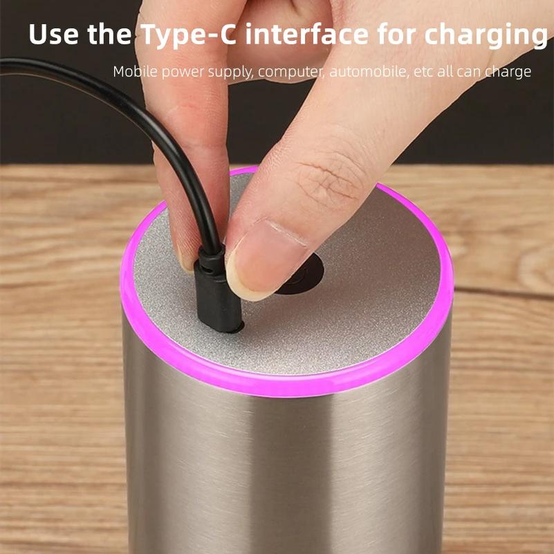 Портативная обновленная электрическая кофемолка TYPE-C USB-зарядка с ЧПУ, шлифовальная машина из нержавеющей стали с сердечником для кофе в зернах