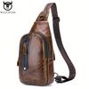 Genuine Leather Chest Bag Large Capacity Casual Shoulder Bag, Fashion Multi-functional Messenger Bag Mobile Phone Bag