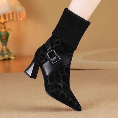 Эластичные ботильоны из мягкой кожи, ботильоны на высоком каблуке, новая удобная женская обувь с острым носком