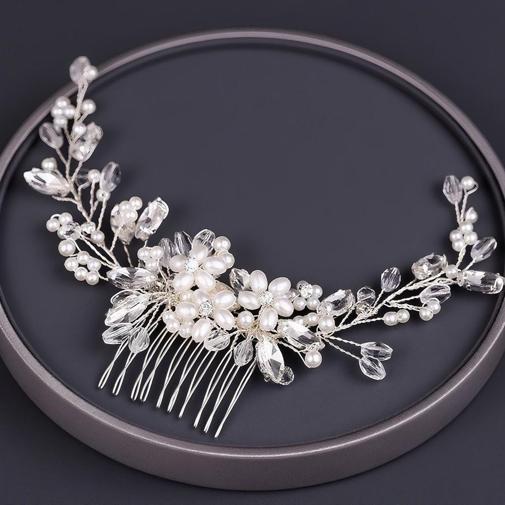 Flower Bridal Headpiece Zinc Zinc Alloy Rhinestone Hairpin Fashion Toothed Insert Comb  Bridesmaid