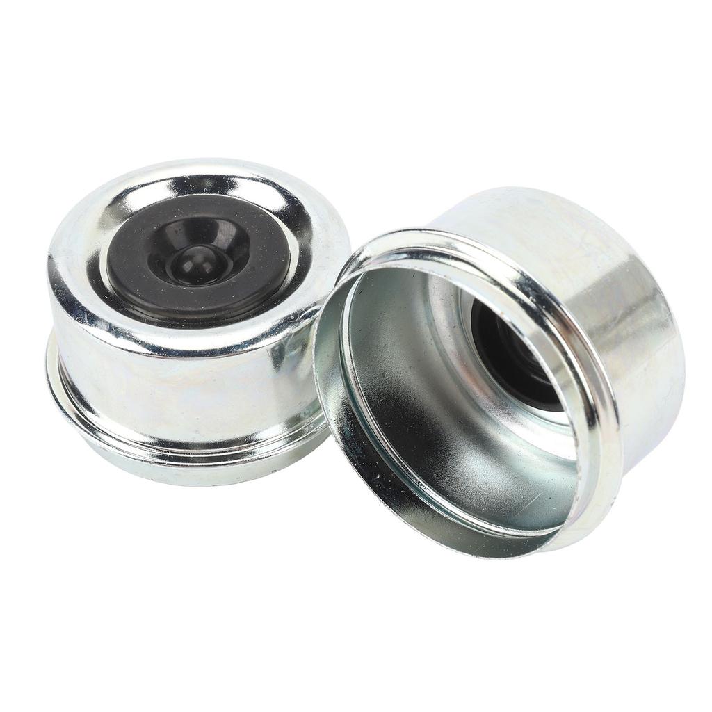 2.44in OD Trailer Axle Dust Cap with Rubber Plugs Trailer Bearing Grease Caps for Boat Trailer Wheel Hub 5,200‑6,000 Lb