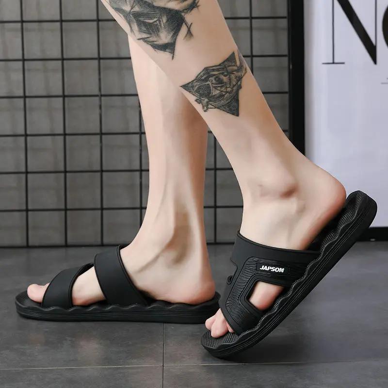 Fashion Slippers for Men Black Soft Bathroom Eva Shoes Rubber Mascullino Adult Cheap Liquidation Y2k 2025 Fashion Pvc Trend Sandals Man