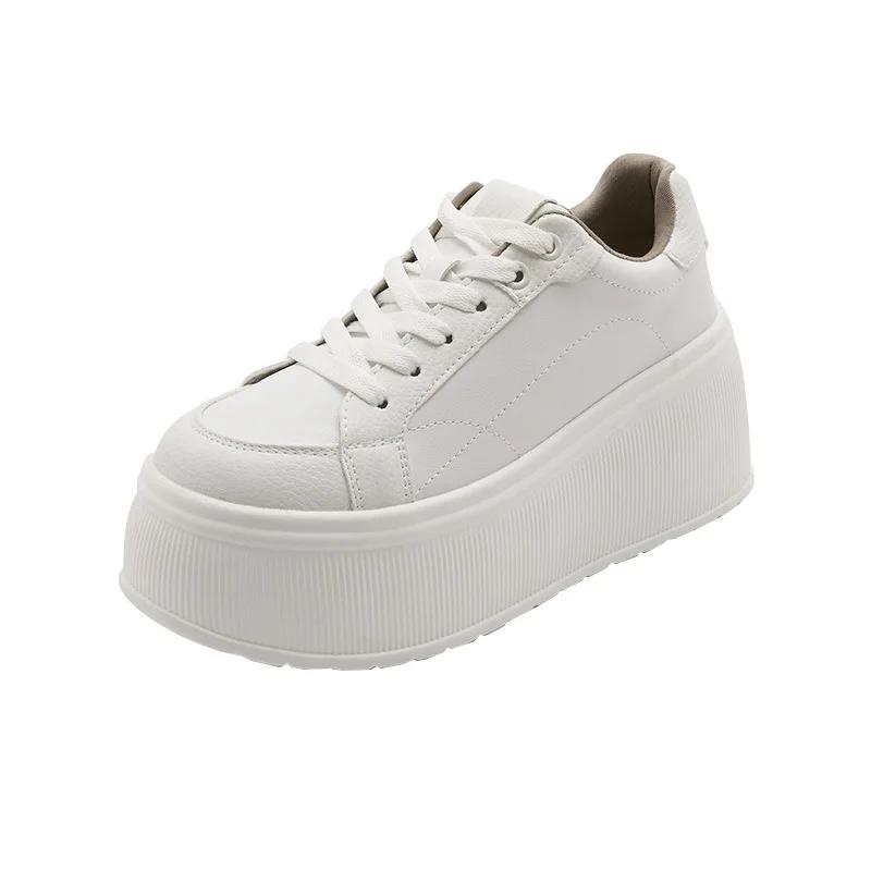 Кроссовки Koznoy 7 см из микрофибры из вулканизированной кожи, повседневные, женские, весна-осень, на платформе и танкетке, дышащие, высокого бренда, женская обувь