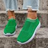 Fashion Knitted Single Shoes Autumn New Round Toe Mesh Breathable Soft Sole Non-slip Low Heel Cloth Shoes