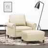 VidaXL Armchair with Footrest Cream 60 Cm Faux Leather, Sofa, Armchair, TV Armchair, Single Sofa, Sofa, Recliner Sofa, 3201201