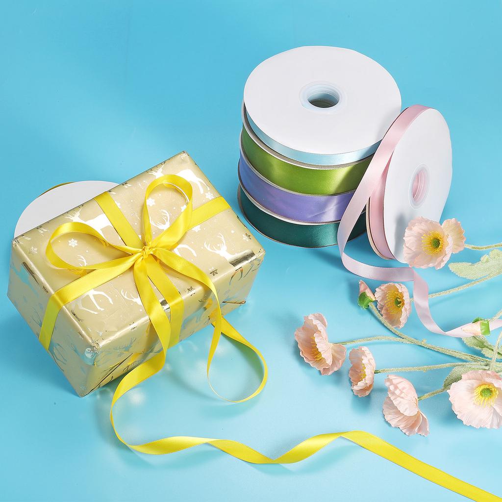 Односторонняя репсовая лента Полиэстеровая атласная лента Однотонная тканевая лента для рукоделия Свадебная вечеринка Упаковка подарков 1"x100 ярдов
