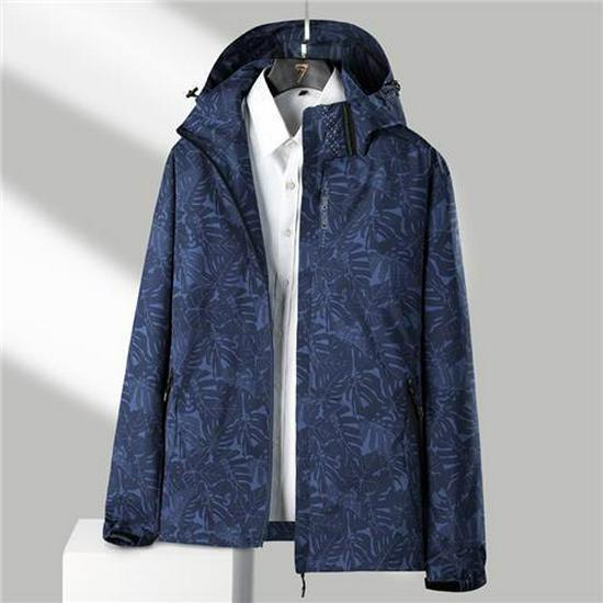 Men's and Women's Windproof and Breathable Outdoor Jacket with Maple Leaf Design and Detachable Hood, Ideal for Spring and Autumn.