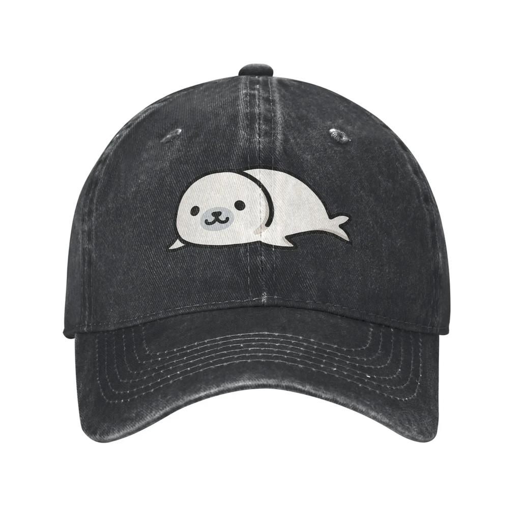 Кепка из джинсовой ткани с принтом Seal, повседневные бейсболки, регулируемая кепка, летние унисекс бейсболки