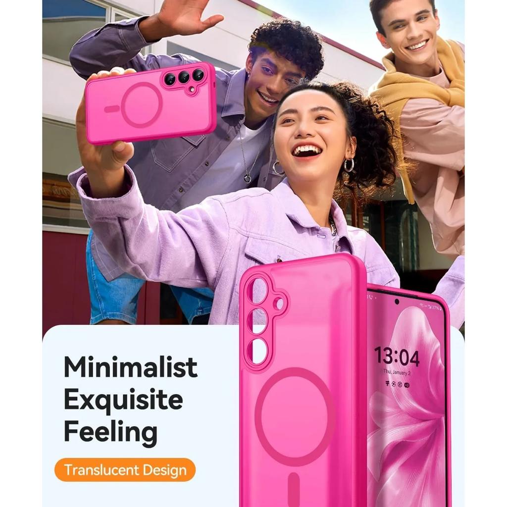 Роскошный матовый полупрозрачный магнитный чехол для беспроводной зарядки для Samsung Galaxy A16 A36 A26 A06 A55 A35 A25 A15 A05 5G Magsafe чехол