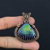 Удивительный павлиний аура ракушка драгоценный камень ручной работы из чистой медной проволоки обернутый кулон ювелирные изделия