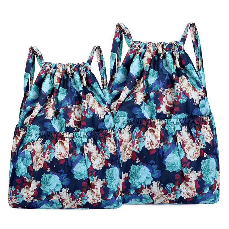 Женский складной рюкзак большой вместимости с завязками - легкая сумка для путешествий и покупок на открытом воздухе