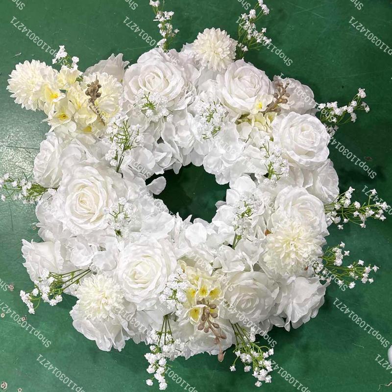 70/50/40/30/20 см Новый свадебный centerpiece, Цветочный венок, Декор со свечами, Роза, Зеленый лист, Цветочная композиция, Рождество