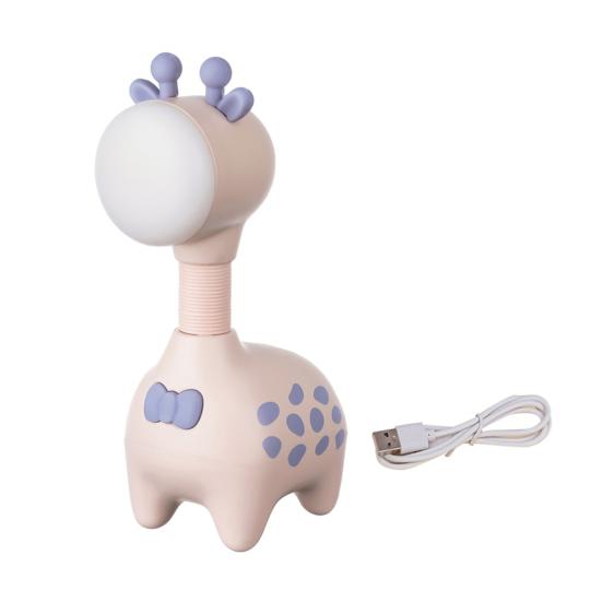 Ночник с мультяшным жирафом, USB аккумуляторная настольная лампа с изображением животных, мягкое освещение и неослепительная защита глаз, светодиодная прикроватная лампа, украшение для спальни