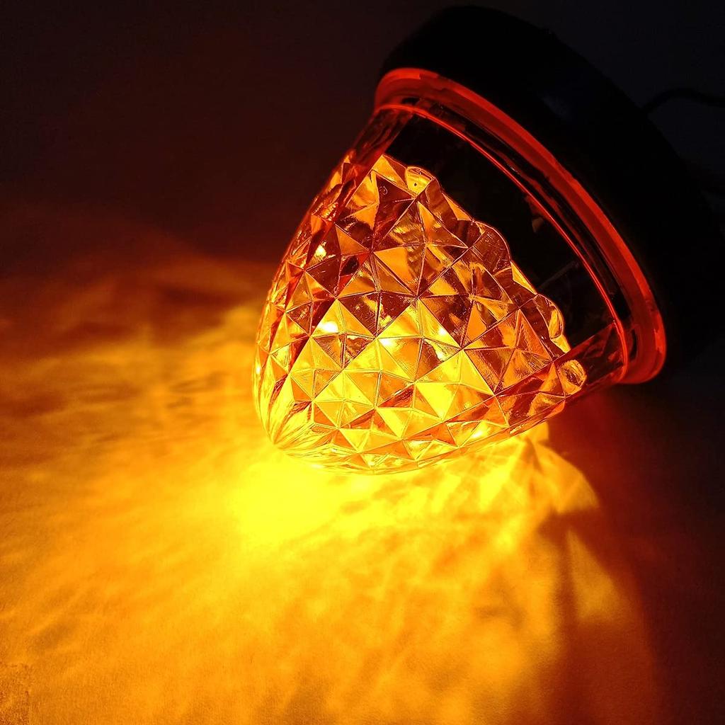 Настройте 24V Светодиодный Маркерный Фонарь для Грузовика Боковой Маркер Кристальная Огранка 16 Светодиодов Универсальный Желтый/Красный/Белый/Янтарный Цвет (10 шт., Оранжевый)