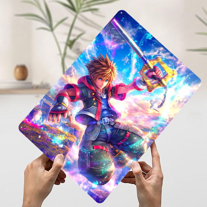 Glowing Data Streams in Broken Horizon Metal Poster Customized Wall Art Retro Vintage Tinplate Signs for Desk Decor Wand Deko