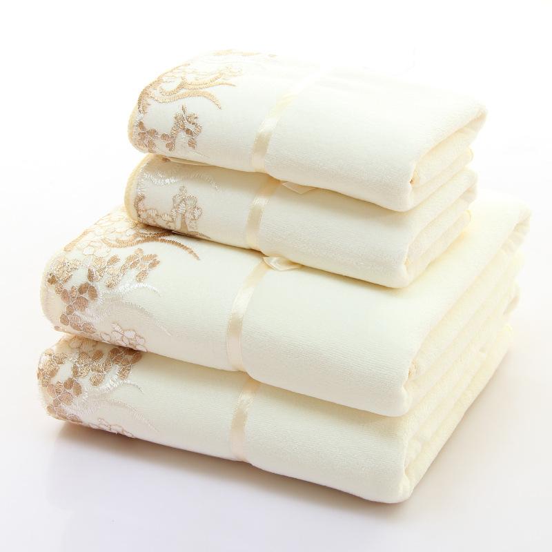 Набор полотенец из микрофибры, роскошное кружевное вышитое банное полотенце, подарочный набор, полотенце для лица, банное полотенце, быстросохнущие махровые полотенца