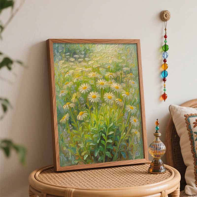 White daisy flower oil painting kit for DIY painting gifts. living room home wall decoration art.