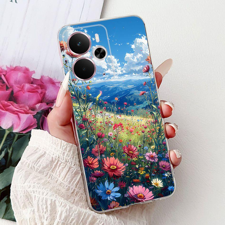 Чехол Для Realme 14 5G Новый Стильный Розовый Бабочка Луна Мягкий Силиконовый Чехол Coque Для Realme14 14X 14T Бампер Realme14T 14 X Funda