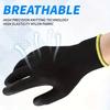 2/6Pairs PU Coated Safety Work Gloves Non-Slip Seamless Knit Nylon Gardening Gloves with Polyurethane for Industrial Outdoor Use