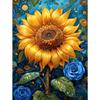 5d DIY Алмазная картина вышивка крестом Подсолнух Голубая роза Цветок Алмазная вышивка Мозаика Полный Круглый Дрель Домашний Декор