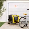 VidaXL Bicycle Trailer for Dog Yellow and Grey Oxford Fabric and Iron 93840