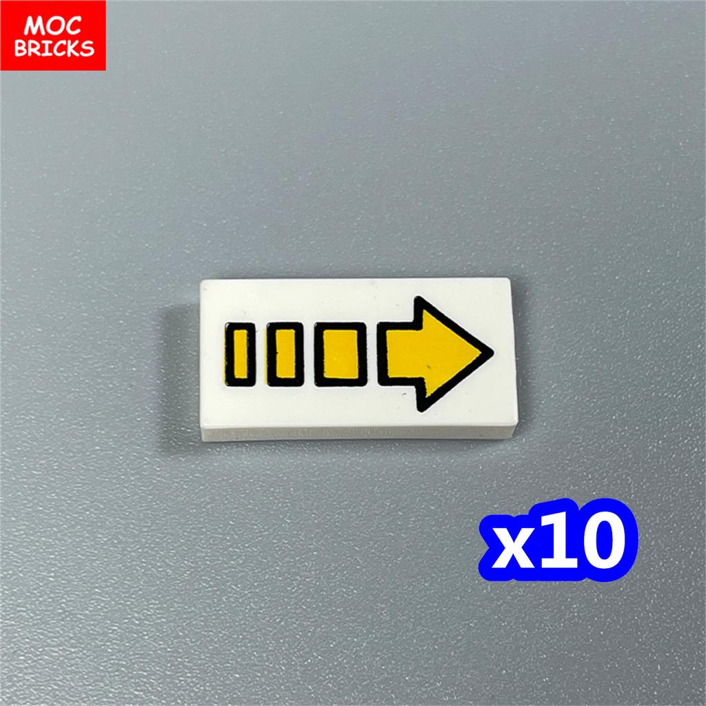 MOC Bricks DIY Printed Tile 1x1 1x2 2x2 2x3 1x4 Solar Panel Gauge Map Compass Assembled Building Block Accessories Kids Toy Gift