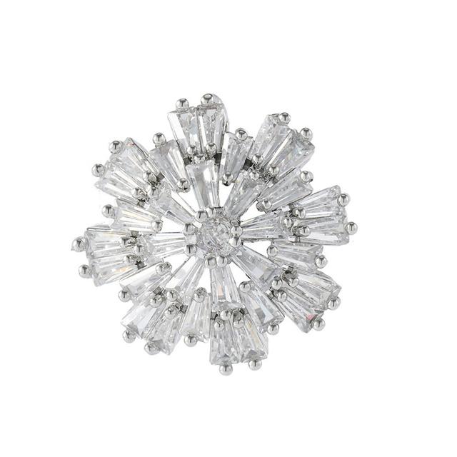 Crystal Snowflake High -End Fashion Metal Brooch Brooch Female Color Sun Flower Anti -Glare Brooch Accessories
