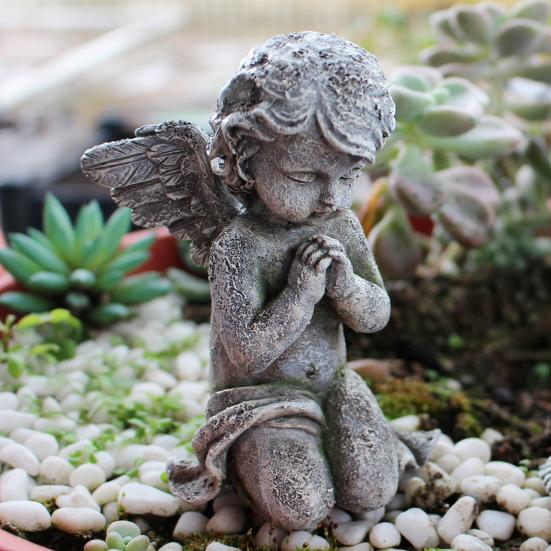 2 шт. статуи херувима Ангел садовые мемориальные украшения водостойкие УФ-стойкие Крытый Открытый очаровательные скульптуры смолы декор ангела