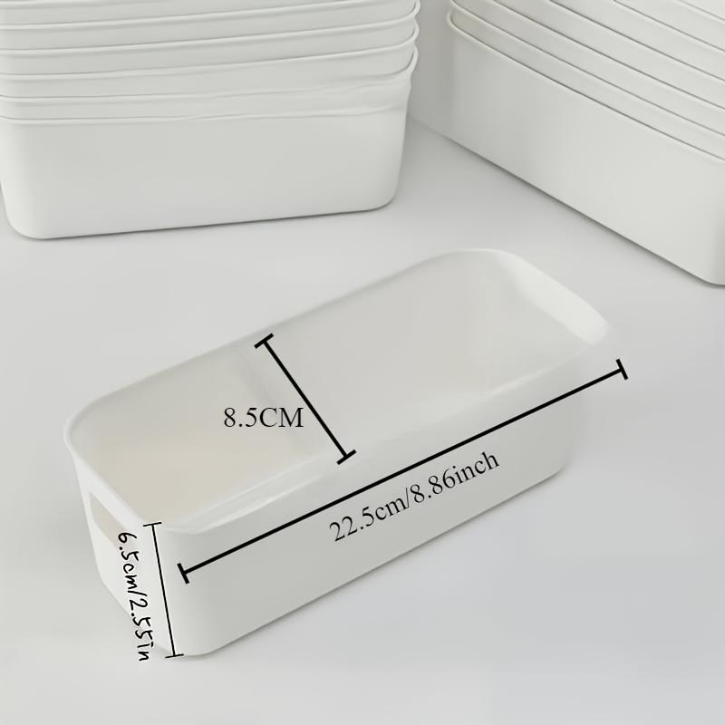 10 шт. Белые пластиковые контейнеры для хранения с разделителями, многоцелевые открытые верхние ящики-органайзеры для телефонных чехлов, предметов первой необходимости на тумбочке