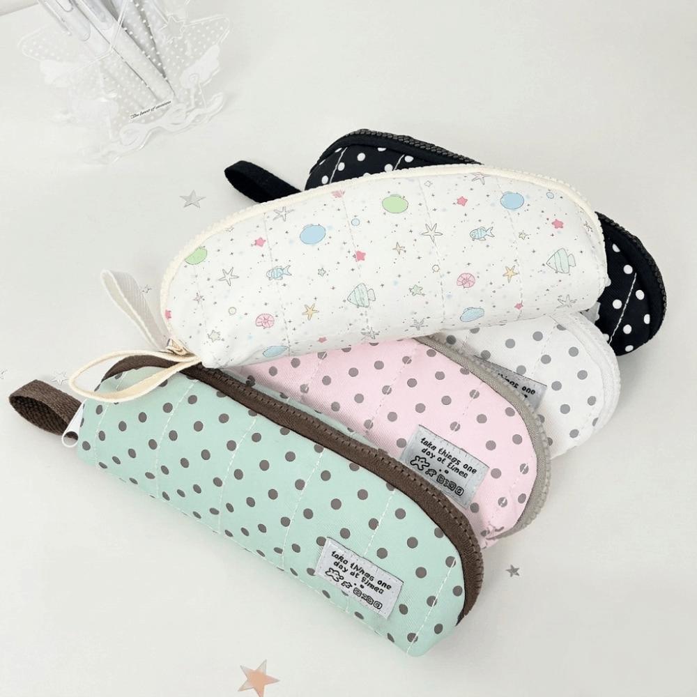 Desktop Storage Polka Dot Pencil Case Cloth Pencil Pouch Fashion Pen Bag School Supplies