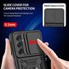 Coque pour Samsung Galaxy A25 5G, Noir, Antichoc en PC + TPU avec Protège-caméra et Support Rotatif + 2 Verres Trempés