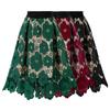 Женская юбка с высокой эластичной резинкой на талии, ажурное кружево с цветочным принтом, большая распашная двухслойная юбка до середины икры, женская вечерние юбка-миди для поездок на работу
