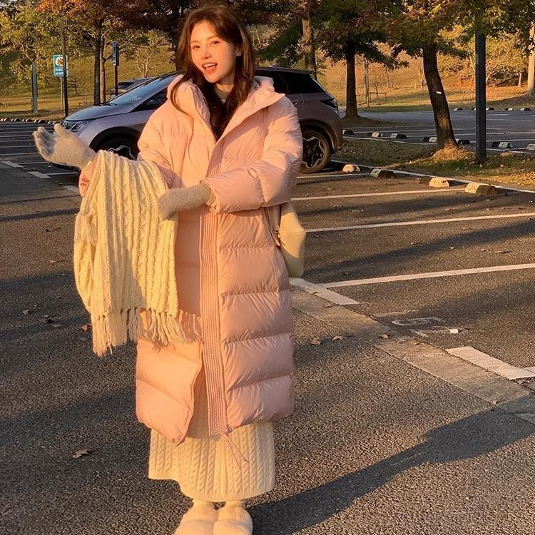 Женский осенне-зимний высококачественный пуховик средней длины, свободная и утолщенная куртка